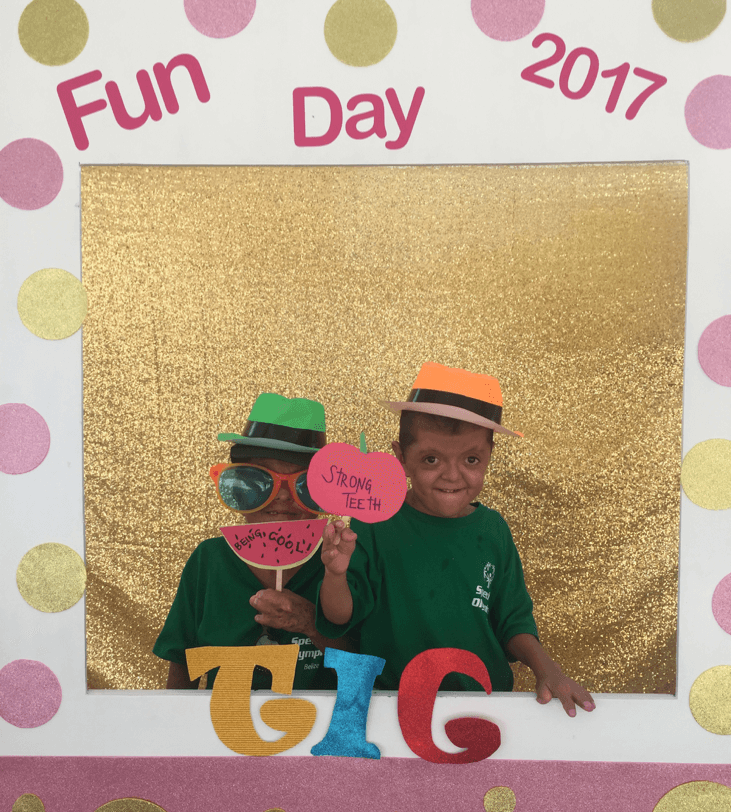 Photo of children in a photo booth at The Therapy Abroad Program