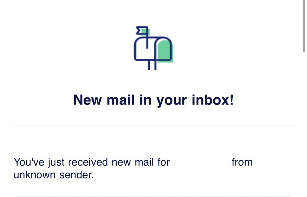an email that says