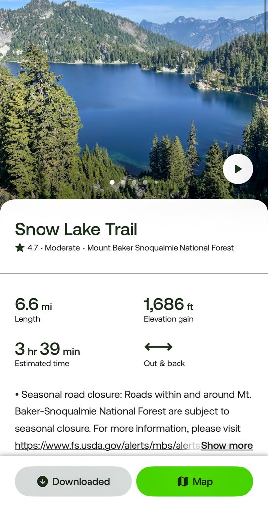 a screenshot  of a AllTrails review that says 