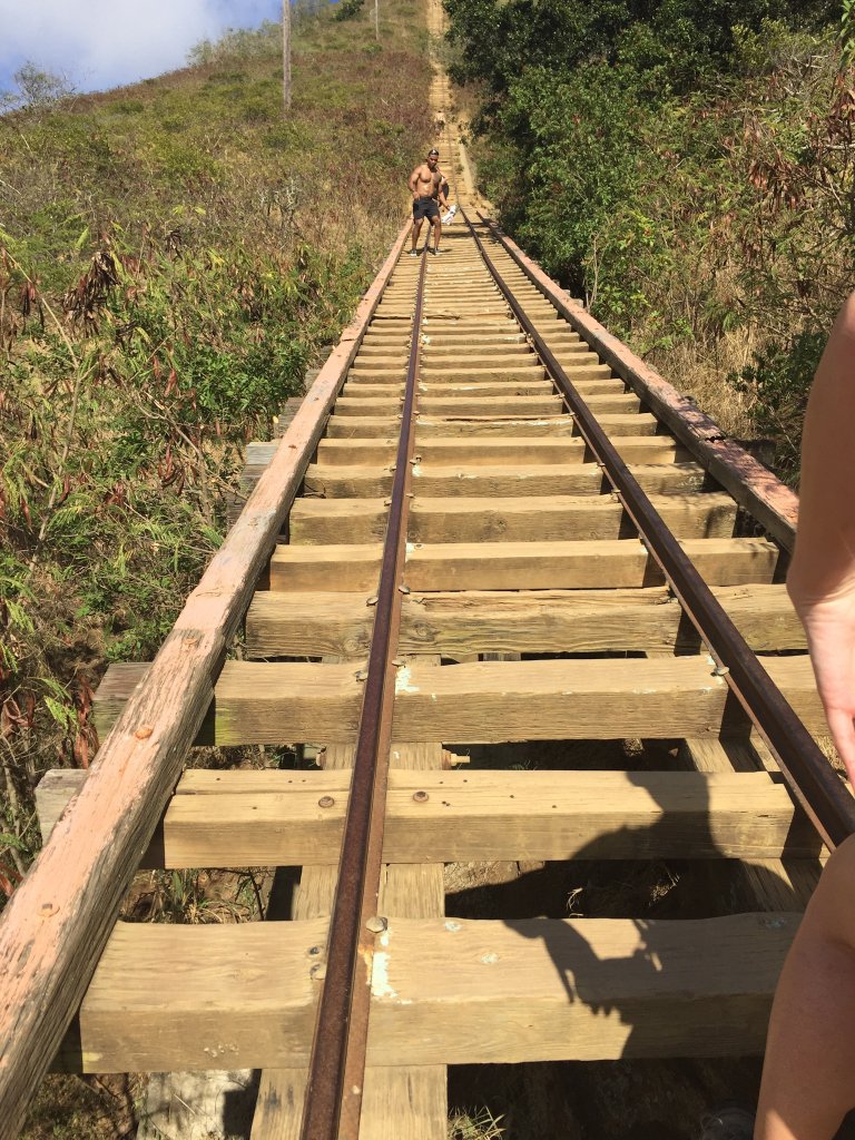 a railroad tie bridge