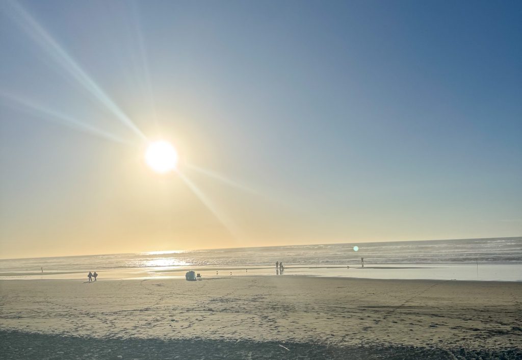 sun setting over the ocean