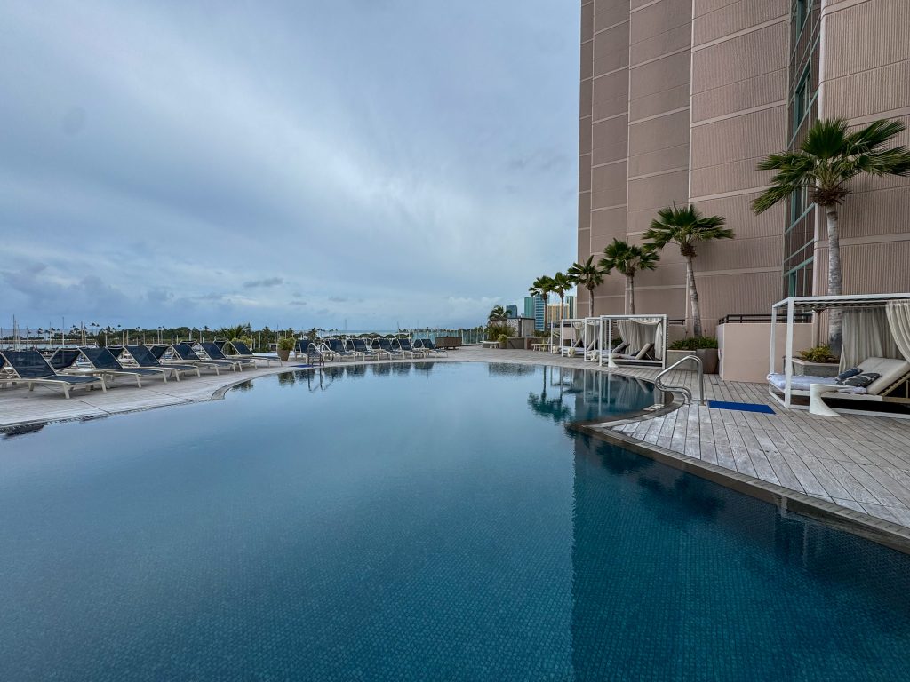 a pool at a hotel